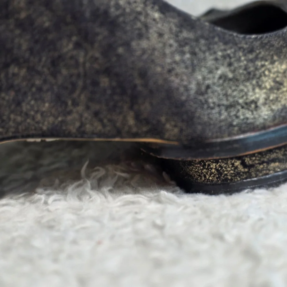 BCBGMAXAZRIA Black Metallic Architectural Platform‎ Wedge Heels Shoes 9 EU 39